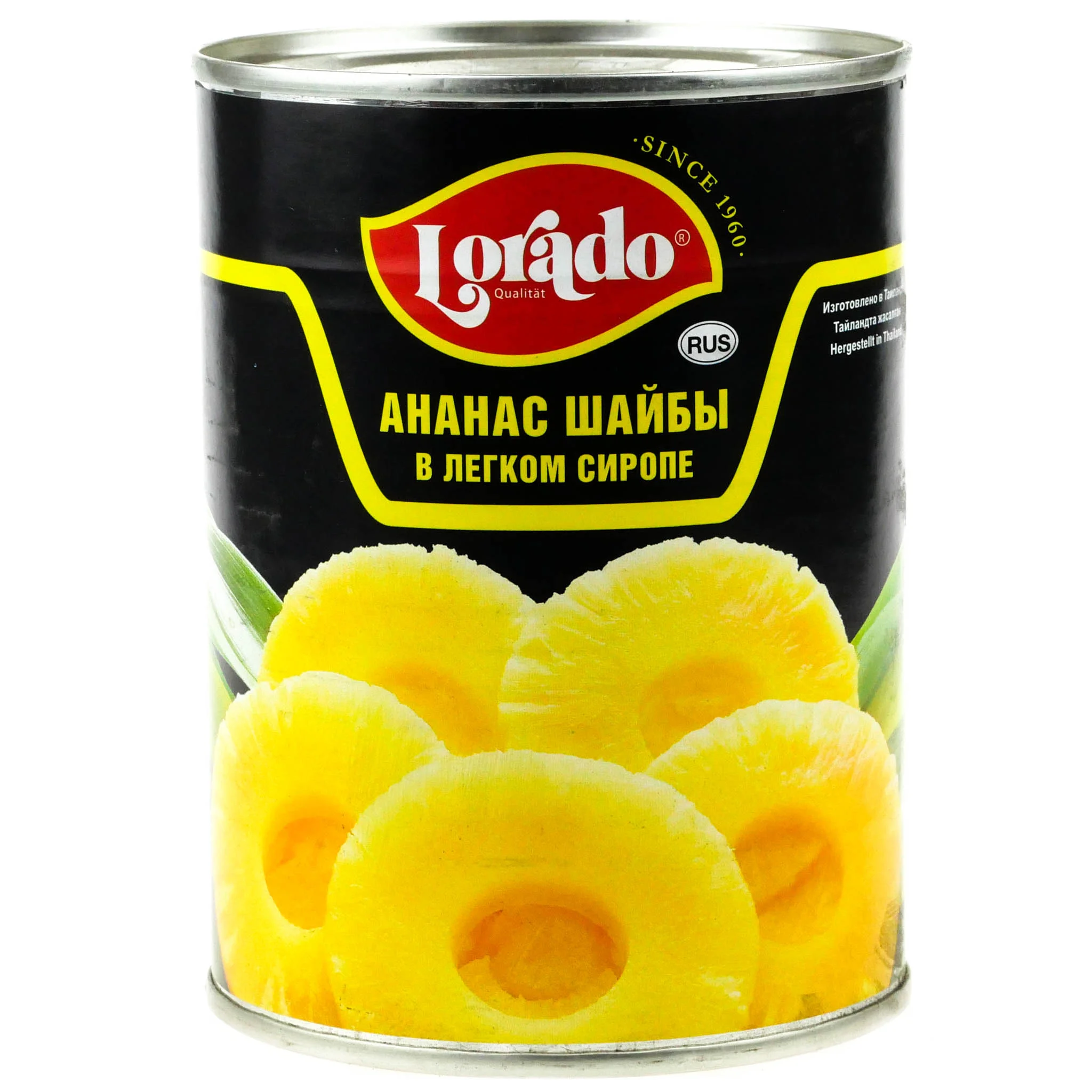 Ананас Lorado шайбы в легком сиропе, 580 г